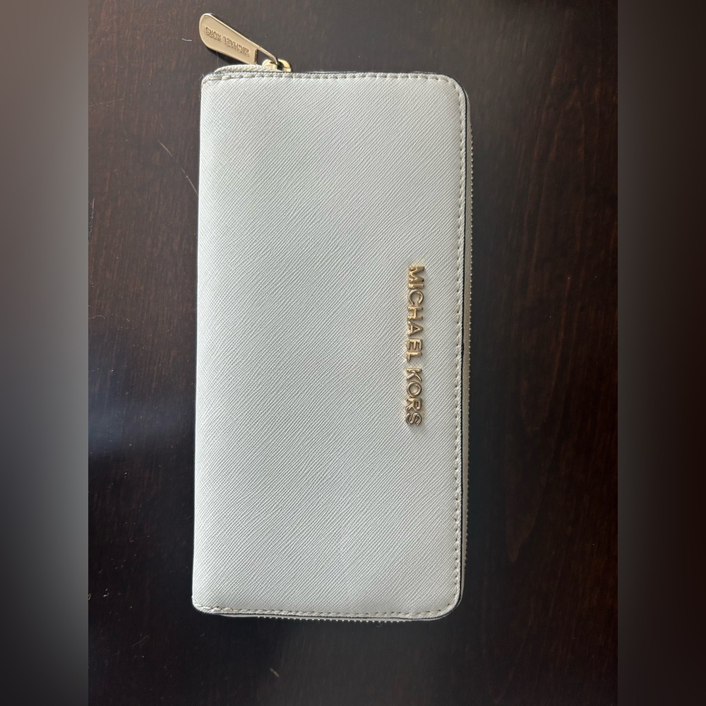 Michael Kors Cream Wallet with Gold Accents
